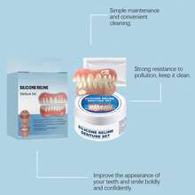 1 Set Soft Silicone Denture Reline Kit, Silicone Relining Denture Set, Upper & Lower Veneers, Comfortable Fit, Easy And Convenient, Suitable For Men & Women Use - trắng - Xem 9