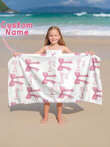 Personalized Kids Beach Towel, Summer Birthday Gift, Summer Vibe, Girls Beach Trip, Customized Beach Towel, Swimming Pool, Beach Decor