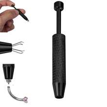 1pc Aluminum Alloy Perforated Ball Grabber, 4-Claw Stainless Steel CZ Picking Tool, Mini Grabber Pen Tweezers - Multicolor - View 12