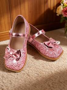 Girls Pink Flat Shoes, Children Spring Shoes - Hot Pink - View 5
