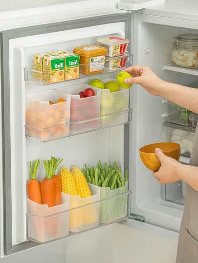 1pc Refrigerator Food Storage Box, Kitchen Freezer Side Door Compartment Storage Box, Refrigerator Accessory
