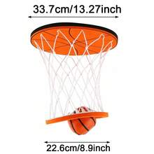 Hanging Indoor Basketball Hoop, Mini Ceiling Mounted Basketball Rim With Net And Ball, Portable Small Foldable Design Suitable For Bedroom, No Assembly Required, Basketball With Soft Ball - Multicolor - View 3