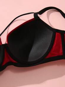 mimilemon Women's Contrast Lace Trim Underwire Push-Up Bra - Enhancing, Supportive, Sexy & Comfortable, Suitable For Daily Wear And Special Occasions - Burgundy - View 6