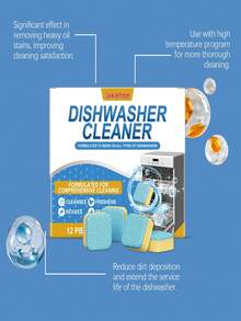 Dishwasher Cleaning Effervescent Tablets, Degreasing, Stain Removal, Descaling, Household Cleaning, Kitchen Cleaning Agent - Multicolor - View 3