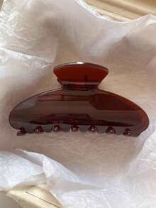 3个/1个女士发夹，尺寸为3.54英寸/9厘米，黑色、白色、棕色，轻巧塑料材质，时尚百搭，优雅简约，纯色发爪，适合日常、休闲、派对、通勤、海滩、度假、发型设计、洗脸/洗头、化妆等场合，是女性时尚发夹和发饰的理想之选。 - 彩色 - 查看 6