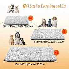 1pc Self-Heating Pet Pad, Comfortable Dog/Cat Cage Mat, Warm Cushion For Indoor/Outdoor Use, Thermal Insulation Pet Bed Mat - Light Grey - View 2