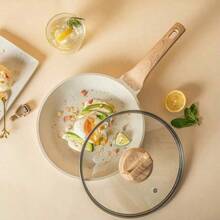 不粘陶瓷炊具套装,不粘陶瓷炊具,健康锅具和煎锅,烹饪锅,厨房烹饪锅,带耐热手柄,带盖陶瓷不粘砂锅,白色花岗岩涂层,不含PFOS/PFAS,厨房烹饪套装,带耐热手柄,白色花岗岩涂层 - 彩色 - 查看 7