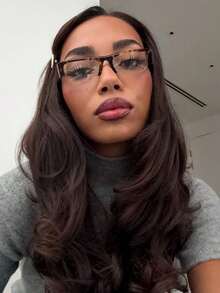 1 Pair Unisex Retro Y2K Half-Frame Rectangular Plastic Fashion Transparent Glasses, Suitable For Computer/Gaming/TV/Mobile, Reduce Eye Fatigue, Lightweight & Stylish Transparent Lens Eyeglasses Frame - Leopard - View 4