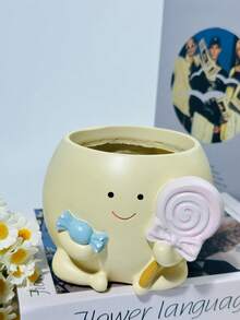 1 chậu trồng cây bằng nhựa hình dễ thương, tượng trang trí nhà cửa đáng yêu, mặt cười, chậu trồng cây trong nhà, có lỗ thoát nước, chậu trồng cây mọng nước độc đáo cho cây trồng trong nhà/ngoài trời, tuyệt vời để trang trí văn phòng và nhà cửa, chậu hoa hoạt hình bằng nhựa, món quà tuyệt vời. - Nhiều màu - Xem 11