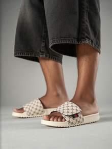 Men's Casual Thick-Sole Slippers - Fashion Flip Flops For Home & Outdoor, Non-Slip Sports Beach Sandals, White, Size 39-47