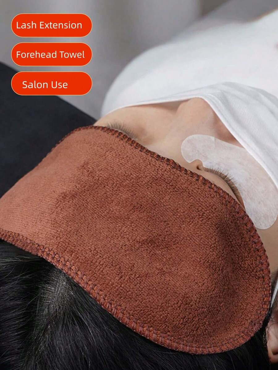 1/4 chiếc khăn trùm trán chuyên nghiệp dùng cho nối mi - Băng đô chống trượt, thấm mồ hôi dành cho chuyên viên nối mi, dụng cụ trang điểm chuyên nghiệp chống keo. - màu nâu - Xem 1