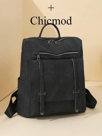 Women's Nylon Backpack With Flap Design, Minimalist Square Backpack With Large Capacity, Suitable For Shopping, Wallet, Purse, Young Women, College Students, Beginners, Office Workers. Ideal For Office, University, Work, Business, Commuting, Outdoor Activities, Travel And Hiking