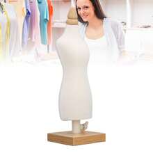 Mini Sewing Mannequin, Square Base, Convenient For Threading Needles. Suitable For Sewing Studios And Home Use. Comes With Wooden Base For Displaying Sewing Patterns And Making Models.