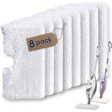 **8 Pack Steam Mop Pads Ultra Thick Microfiber Replacement Covers Washable Reusable For Hardwood Tile Floors Home Cleaning Essentials - 8 Pack White - View 1