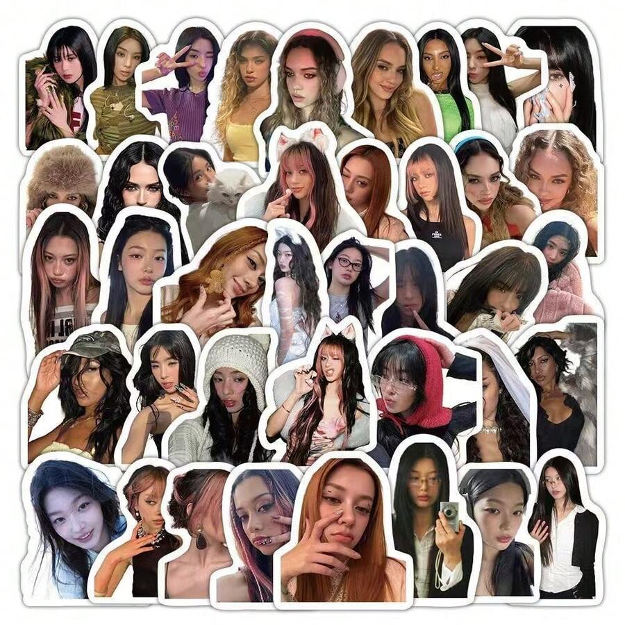 100张KATSEYE 2025“美丽混乱”SOPHIA MANON DANIELA LARA MEGAN YOONCHAE防水装饰贴纸，适用于平板电脑、水瓶，粉丝礼物