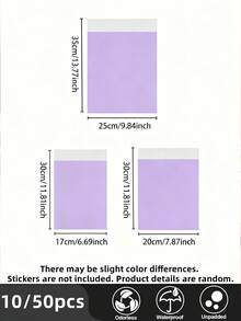 50个/10个装加厚防水纯色包装袋，简约百搭，适用于学校、办公室、返校季运输和邮寄、男士生日礼物、情人节礼盒、男士礼品盒、男士礼物、批量礼品袋、礼品袋、情人节、圣诞节礼物 - 淡紫色 - 查看 9