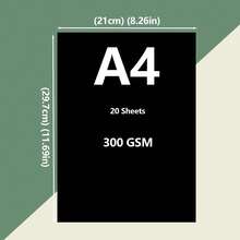 20 Blatt Premium Schwarze Karton Dickes Stabiles Matt Papier für professionelle Kunst, Malerei, DIY Handwerke und Premium Geschenkverpackungsprojekte - 20 Blatt schwarzer Karton - Übersicht 14