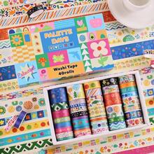35 Rolls Washi Tape Set, Colorful Cute Floral Writable Decorative Tapes Scrapbooking And Journaling, Junk Journal Supplies, Bullet Journaling Women 5 - 30mm Wide 9.84ft Long/Roll - Colorful Palette - 查看 4