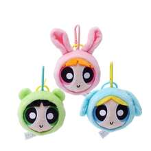 THE POWERPUFF GIRLS Đồ trang trí treo tường hình thú nhồi bông Powerpuff Girls chính hãng, cao 8cm, hình thỏ, chó, gấu dễ thương, móc khóa quà tặng Giáng sinh & Năm mới. - Nhiều màu - Xem 2