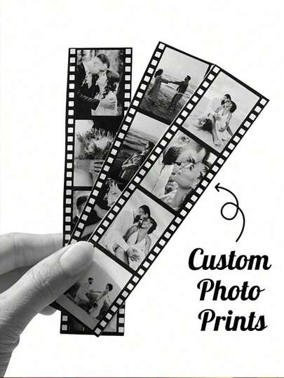 1pc Customized Photo Film Strip, Personalized Photo Gift (Includes 4 Photos), Customized Film Photo Strip, Customized Valentine's Day Gift, Retro Style Printed Item, Wedding Souvenir, Film Photography Gift, Customized Photo Bookmark, Personalized Photo Strip, Wedding Photo Booth Cover, Movie Frame Card, Home Decor, Decorations, Room Decor, Holiday Calendar