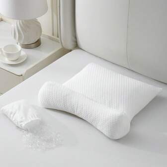 Almohada de cuello ajustable de 2 en 1 de tubo suave de PE, extraíble y ajustable en altura, adecuada para dormir de lado y boca abajo, incluye relleno adicional