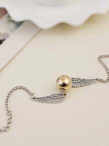 Pulsera con alas de la Snitch Dorada - Joya apilable con dije de la lechuza Hedwig hecha a mano, regalo para fans, estilo Animales Fantásticos - Unitalla - Ver 6