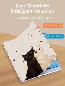 猫咪图案平板电脑保护套，适用于 iPad 9.7/10.2/10.5/10.9/12.9/Pro 11（第十代）、Galaxy Tab S6 Lite 10.4 英寸、Kindle Paperwhite（第十二代，2024 年）、Kindle（第十一代，2022 年）、Kobo Clara Color，柔软防震，带智能支架/自动唤醒/睡眠功能 - 彩色 - 查看 5