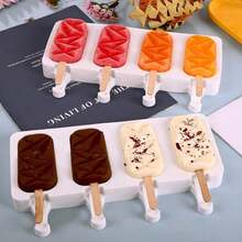 Popsicle Silicone Molds, 4 Cavities Homemade Molds With Wooden Sticks, Cakesicles, Cake (Set Of 3, White) - 2 Pcs Diamond/Large - View 4