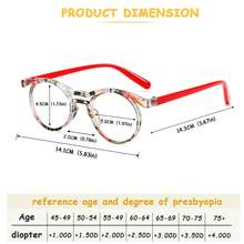 Exquisite Printed Contrast Color Floral Pattern Round Frame Reading Glasses, Combining Printed And Contrast Color Design To Add Fashionable Layers, Round Frame Design Is Retro And Gentle, Flexible In Multiple Diopter Options, Ideal Choice For Those Pursuing Unique Style And Practicality, Easily Create An Eye-Catching Look. - Transparent - View 6