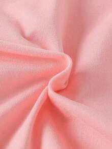 女婴休闲爱心蝴蝶结印花短袖上衣和印花长裤套装，春夏款 - 粉色 - 查看 8