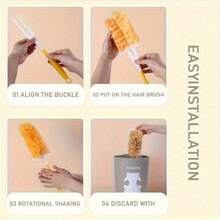 21/11pcs Double-Sided Electrostatic Dusting Duster Replacement Pads With Handle-360° Dust Remover, Suitable For Cleaning Dust, Pet Hair, Fuzz And Paper Clips, Household Cleaning Supplies, Furniture & Car Dusting Tool, Static Duster, Cleaning Tool - Purple - View 9