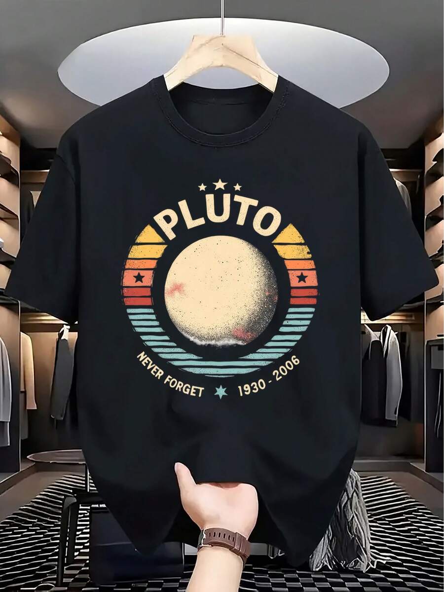 Stylish Men's T-Shirt - Black - View 1