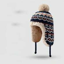 1pc Women Knitted Beanie Hat, Versatile, Warm Ear Protection, Suitable For Cycling, Winter - Multicolor - View 8