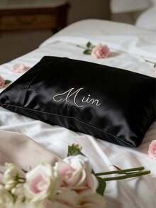 Personalised Embroidered Satin Pillowcase,Satin Pillowcase,Ultra Soft And Breathable, No Filler,For Women Sleeping,Personalized Natural Pure Silk Pillowcase With Embroidery, Bridal/ Wedding Gift, Custom Gift For Family - Multicolor - View 11