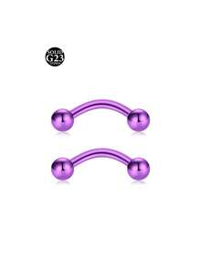 2Pcs Titanium Curved Barbells For Eyebrow Piercing, Tongue Bars 16G Lip Labret Tragus Helix Daith Cartilage Belly Piercing Jewellery 6mm/8mm/10mm/12mm