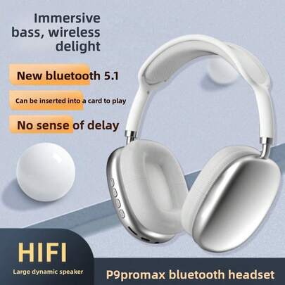 2025 P9ProMax Headphones - Over-Ear Wireless Bluetooth Headset With Deep Bass, Hi-Fi Stereo Sound, Long Battery Life, Soft Earmuffs For Phones, Ideal For Music/Gaming/Travel/Office, Compatible With All Smartphones