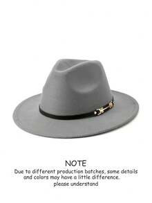 1pc Unisex Autumn/Winter Wide Brim Wool Felt Hat, Elegant Leather Belt Decor Personalized Casual Fashion Cowboy Hat, Suitable For Party, Gathering, Western Themed Events, Daily Wear - MZ1148 - View 13