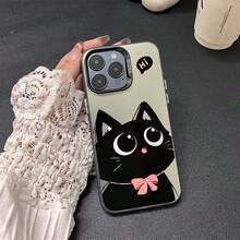 Cartoonish and cute Phone case suitable for MOTOG34, G54 (Brazilian version), G84, G86, G05, G10, G24, G13, G14, G15, G35, G56. Gift for friends, gift for family, couple's style, unisex, Halloween gift, Easter gift, colored silver phone case - CYK Caricatura y lindo BlackWEAW - Ver 2