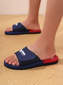 Men's Summer Casual Slippers, Fashion Crafted Outdoor Flip Flops With Adjustable Strap, Beach Sandals - Blue - View 4