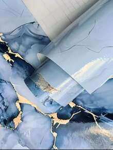Adhesive Wallpaper For Kitchen, Glossy Marble Blue Gold, 5 Meters X 60 Cm, Water/Oil Resistant - Nhiều màu - Xem 7