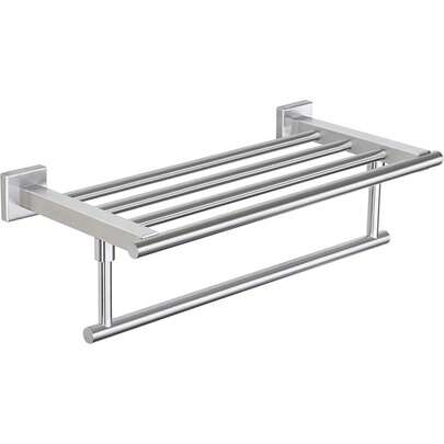 Towel Rail Chrome, Wall Mounted Towel Rack, Towel Holders For Bathrooms, SUS304 Stainless Steel Towel Shelf, 418MM Towel Bars For Hotel,Kitchen,Toilet Storage