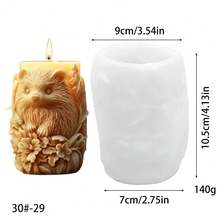 1pc Lizard & Hedgehog Shaped Candle Making Silicone Mold Craft - White - View 10
