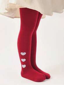 5 đôi quần tất trơn màu họa tiết trái tim cho bé gái, ngọt ngào và dễ thương, phù hợp để đi học và phối đồ hàng ngày, quần legging đa năng cho mọi mùa. - Nhiều màu - Xem 8