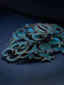 1 st vintage kinesisk stil landskap turkos & korall brosch, lämplig för kvinnor vardag, festival, festkläder, present till flickvän/bästa vän - Röd - Visa 4