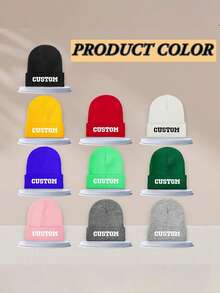 Mũ tùy chỉnh, Mũ len co giãn unisex, Mũ len cá nhân hóa với chữ/tên tùy chỉnh - Mũ mùa đông thoáng khí, Mũ len màu trơn, Mũ thường ngày, Mũ mùa đông nữ, Mũ dễ thương, Phụ kiện thời trang, Kiểu đôi với chữ tùy chỉnh - Nhiều màu - Xem 11