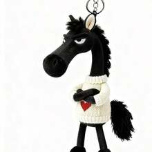 2026 Chinese Zodiac Year Of The Horse Auspicious Mascot, Fashionable & Elegant Black Striped Horse Hair Sweater/Bag Charm, Year Of The Horse Fashion Item, New Year Gift, Suitable For Handbag, Backpack, Tote Bag, Crossbody Bag, Perfect Gift For Women, Birthday, New Year, Valentine's Day, Christmas, Mother's Day, Father's Day, Symbolizing Good Luck, Happiness, Auspiciousness And Health - Multicolor - View 7