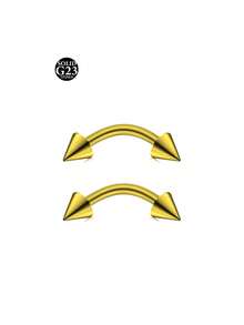 2Pcs Titanium Curved Barbells For Eyebrow Piercing, Tongue Bars 16G Lip Labret Tragus Helix Daith Cartilage Belly Piercing Jewellery 6mm/8mm/10mm/12mm