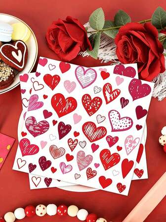 20pcs Romantic Pink Heart Pattern Napkins, 2-Ply, 33.02cm X 33.02cm - Ideal For Valentine's Day, Weddings, Birthdays & General Celebrations