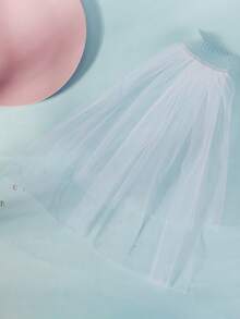 1件装女士双层蕾丝基础款头纱发梳，时尚新娘婚纱头纱情人节配饰 - 白色 - 查看 4