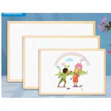 White Wooden Frame Magnetic Whiteboard, Single/Double Sided, Hanging, Office/School/Home Use, Erasable - White - View 2